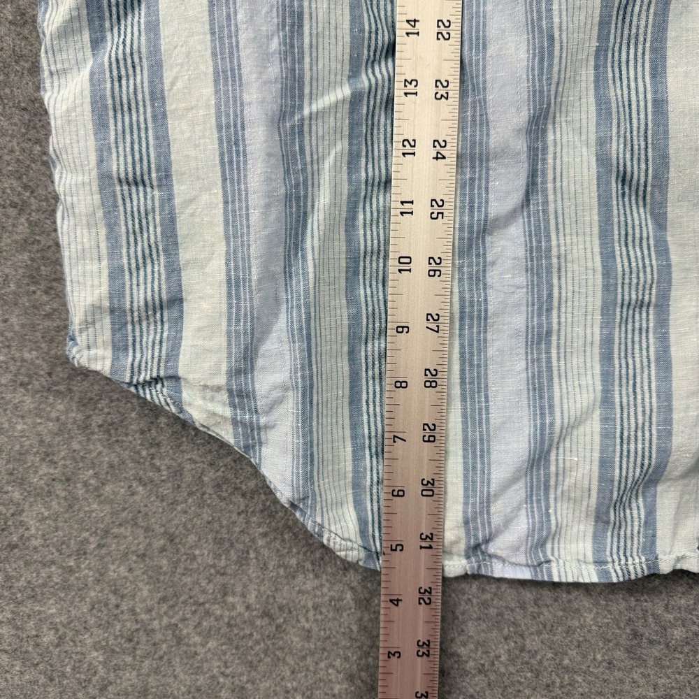 Tommy Bahama Linen Short Sleeve Shirt Men's XL Blue Striped - Picture 3 of 7
